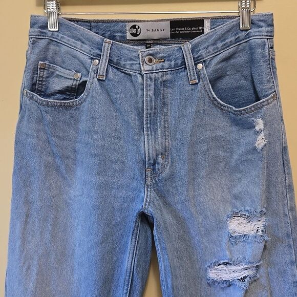 Levi's Silver Tab '94 Baggy Distressed Jeans Size 29 - Picture 5 of 14